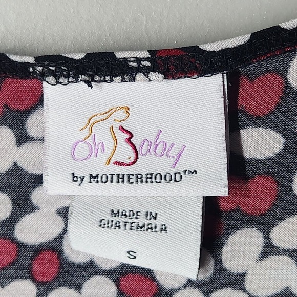 Motherhood Maternity Women's Small Adjustable White Shirt Top Red Polka Dot Baby - Picture 6 of 8